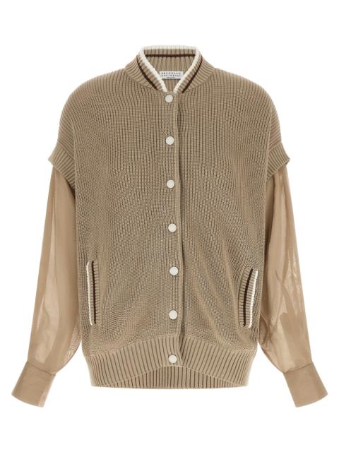 Brunello Cucinelli Brunello Cucinelli Women Organza Sleeve Cardigan