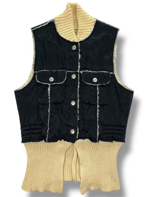 Other Designers Japanese Brand - Vintage Clutch Raw Edge Sleeveless Bomber Jacket