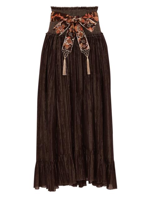 Zimmermann ASTER SHIRRED MIDI SKIRT