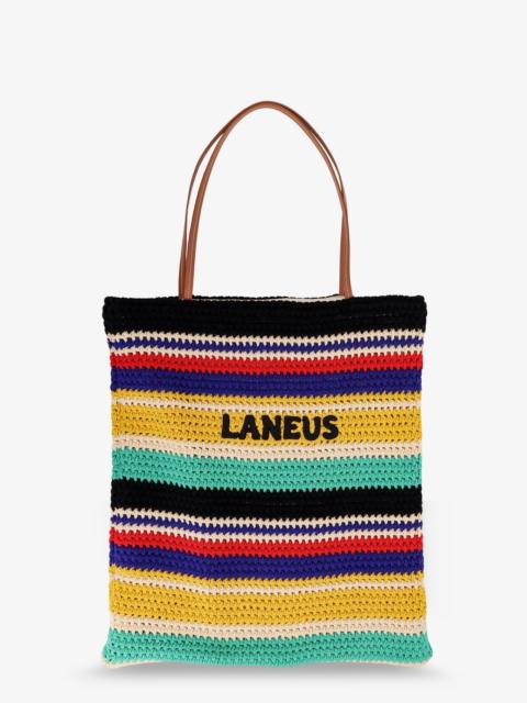 Other Designers Laneus Crochet Shoulder Bag With Embroidered Logo