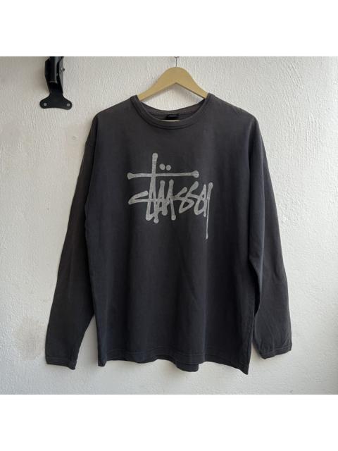Faded Stussy Big Logo Long Sleeves TShirt