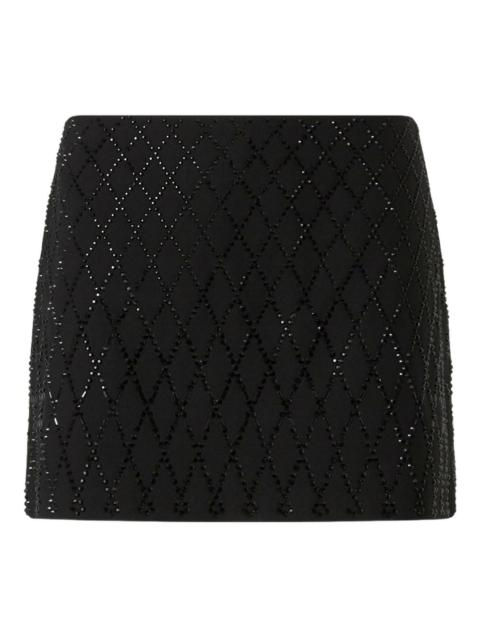 PINKO rhinestone-embellished fitted skirt