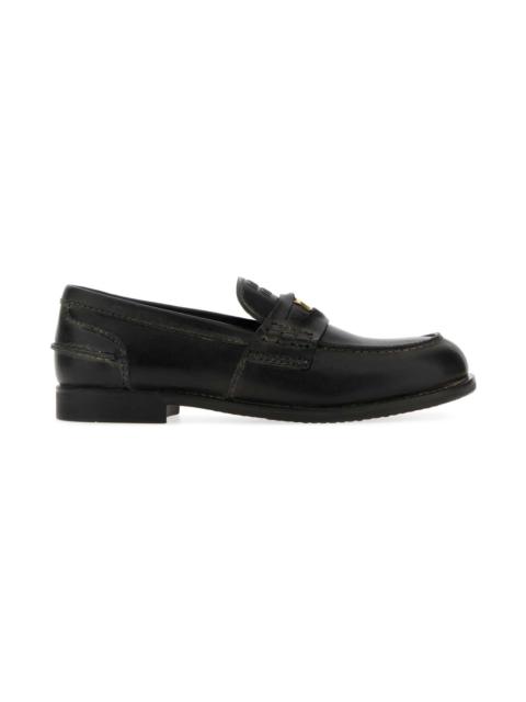 Miu Miu Black Leather Loafers