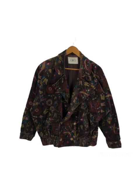 Other Designers Japanese Brand - FULLPRINT FLOWER BOMBER STYLE JACKET CORDUROY CREO