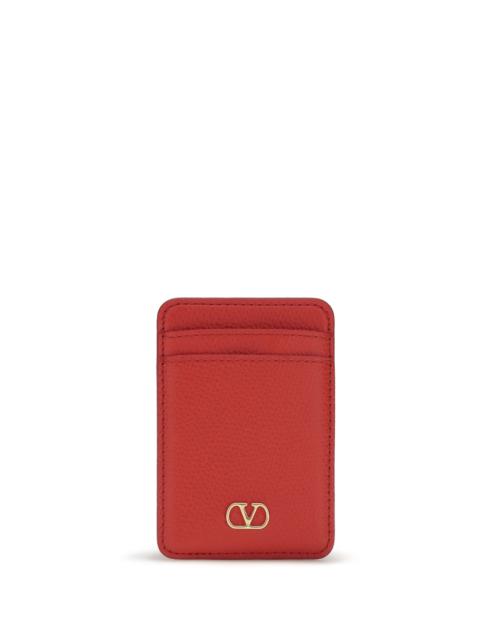 Valentino Valentino Garavani VLogo Magnetic Card Holder Rouge Pur