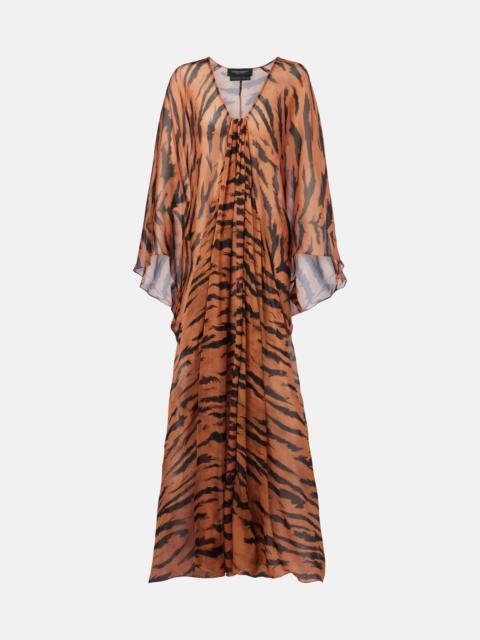 ADRIANA DEGREAS x Sabine Getty printed silk kaftan