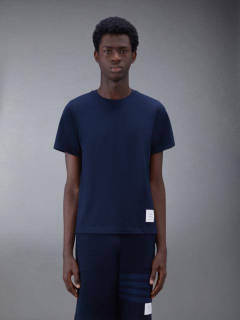 Thom Browne Navy Medium Weight Jersey Side Slit Relaxed Fit Tee