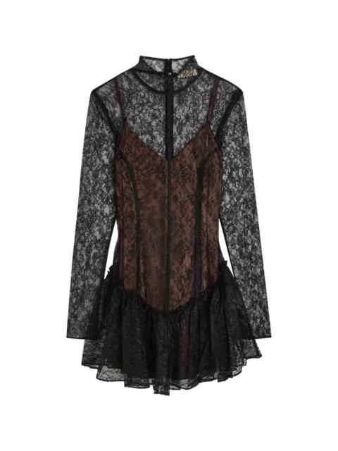 karen millen lace peplum dress Blush Coast Petite V Neck Lace Bodice Peplum Midi Dress