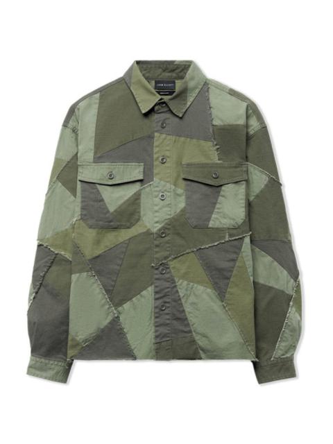 John Elliott Patchwork Military Shirt 'Olive'