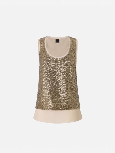 PINKO FULLY SEQUINNED VEST TOP