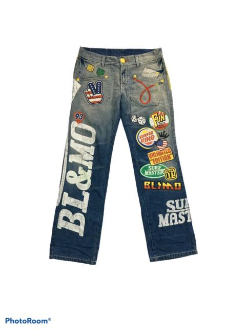 Other Designers Designer - 🔥HOT🔥Japan Brand Distressed Printed Denim Sashiko Stich