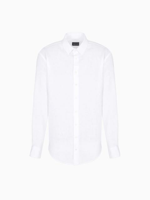 GIORGIO ARMANI Regular-fit shirt in linen
