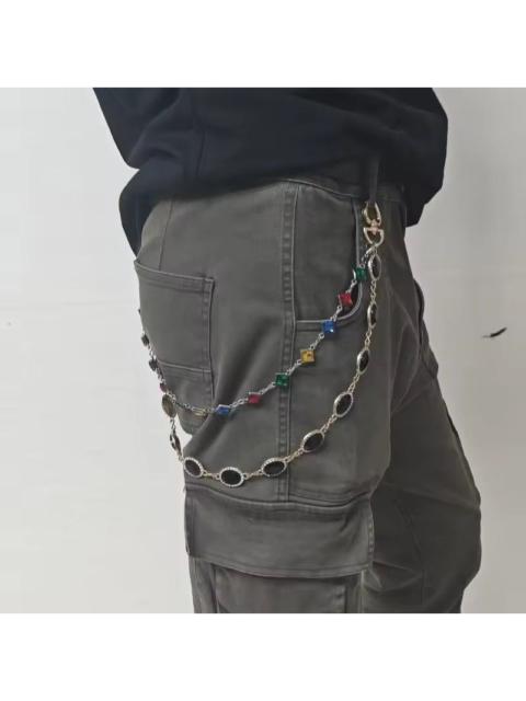 Streetwear - retro agate colourful pants chain