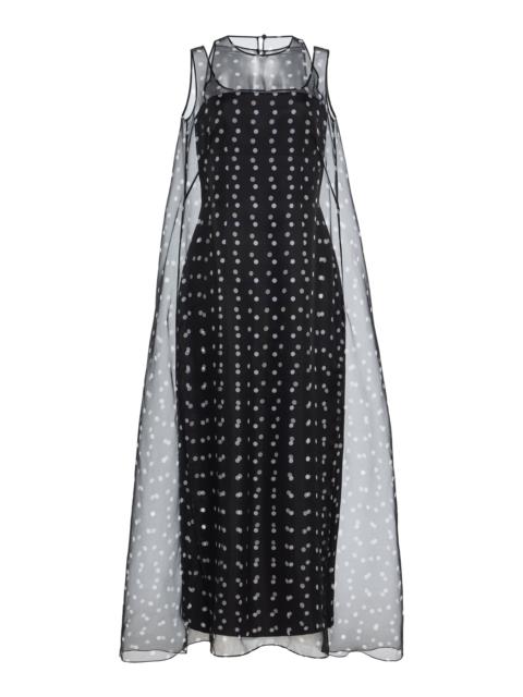 EMILIA WICKSTEAD Selina Polka-Dot Taffeta Midi Dress black