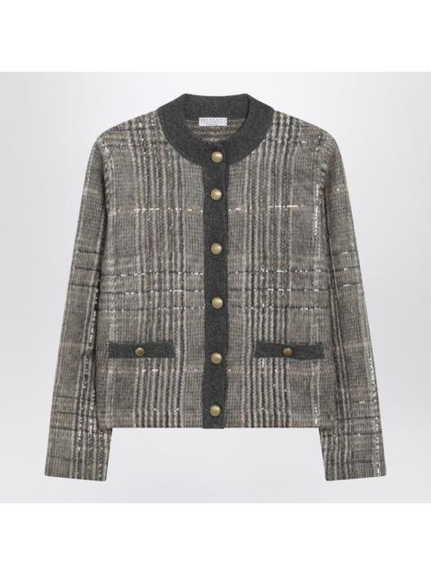 Brunello Cucinelli Brunello Cucinelli Jacquard Cardigan With Dazzling Check Embroidery Women