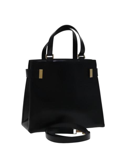 GUCCI GUCCI Hand Bag Leather Black Gold 000 2046 000 2046