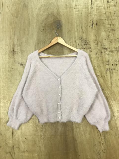 Other Designers Streetwear - Unbrand CropTp Mohair Soft Fur Shag Shaggy Knit Cardigan