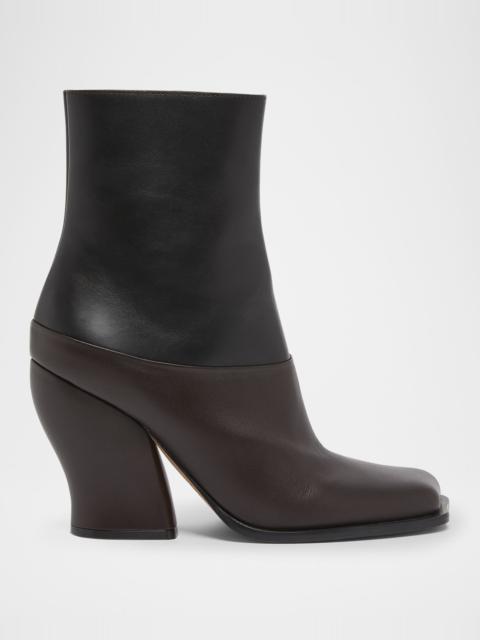 Onda Bicolor Leather Ankle Booties