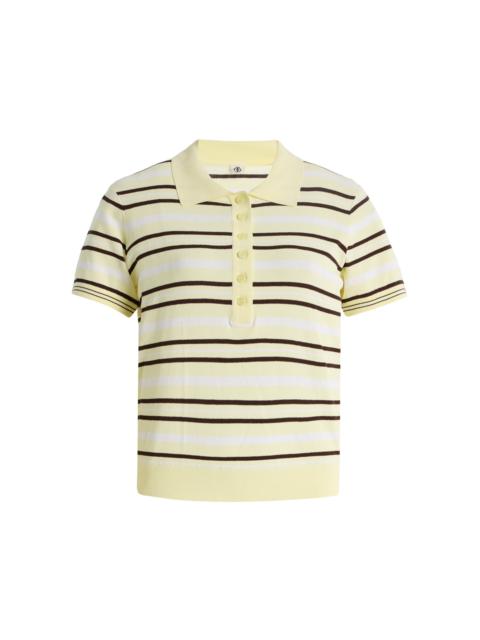 The Garment Madison Striped Knit Polo yellow