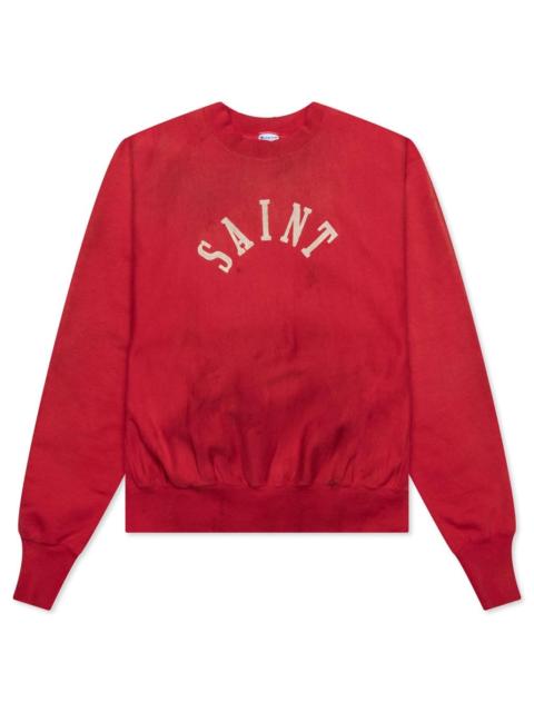 SAINT M×××××× FAITH CREW SWEATER - RED
