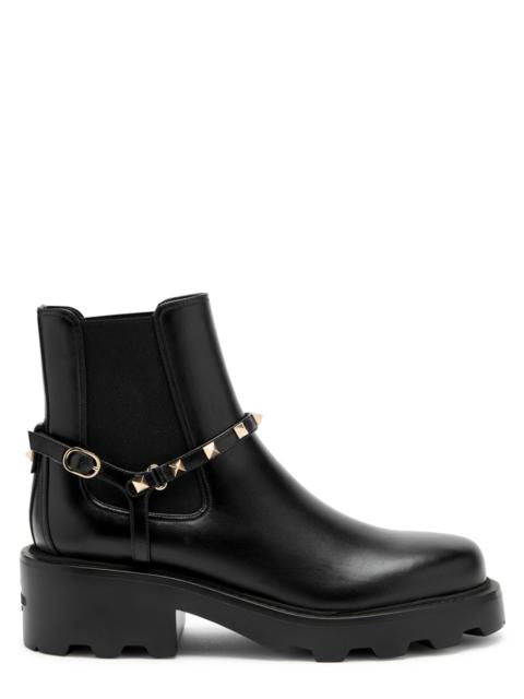 Valentino Valentino Rockstud Beatle Leather Ankle Boot