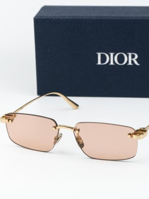 Dior Dior Women Sunglasses Gold Rose Rectangle CDIOR S4U B0L0 NEW AUTHENTIC