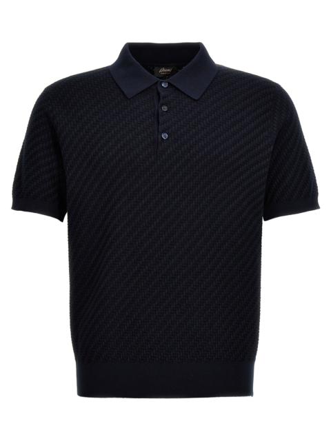 Brioni Brioni Men Woven Knit Polo Shirt