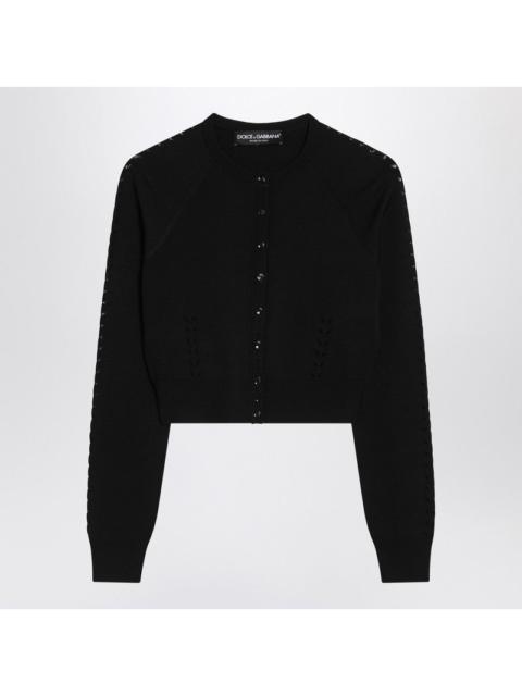 Dolce&Gabbana Black Cardigan With Punched Details Women