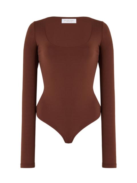 MICHAEL KORS COLLECTION Ribbed-Knit Bodysuit brown