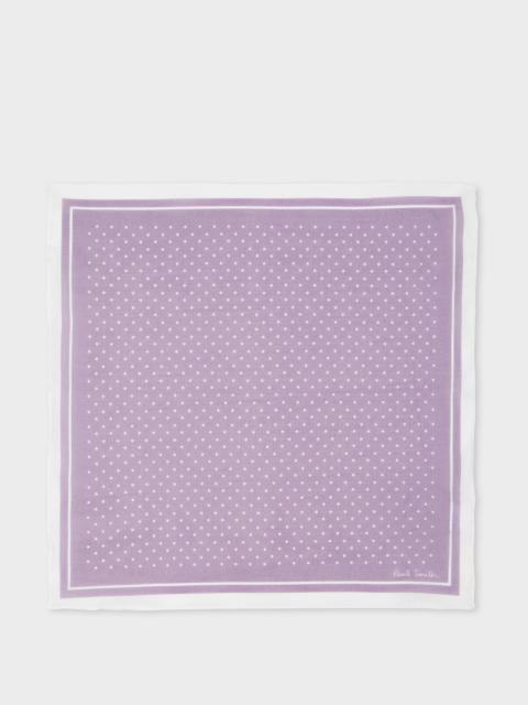 Paul Smith Mauve Cotton Polka Dot Pocket Square