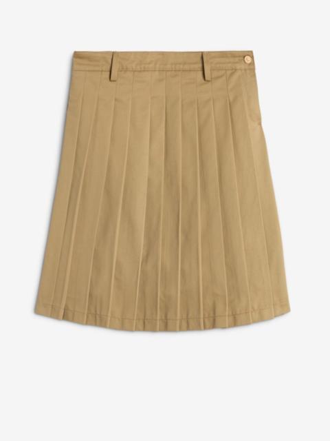 7 For All Mankind Comfort Twill Pleated Midi Skirt in Sand Storm