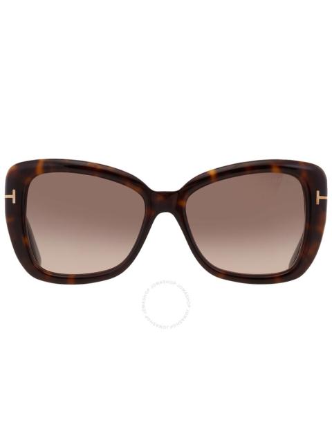 TOM FORD Tom Ford Maeve Brown Gradient Butterfly Ladies Sunglasses FT1008 52F 55