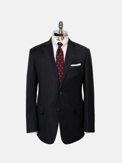 J. PRESS MADE-IN-USA CHARCOAL CHALKSTRIPE SUPER 120S WOOL SUIT