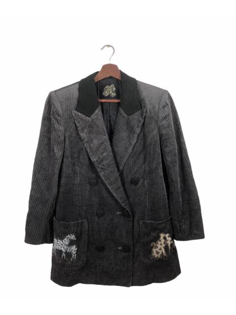 Other Designers Vintage - La Moda Goji Black Corduroy Coat
