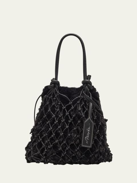3.1 Phillip Lim Faux Fur Macrame Mini Sac Top-Handle Bag