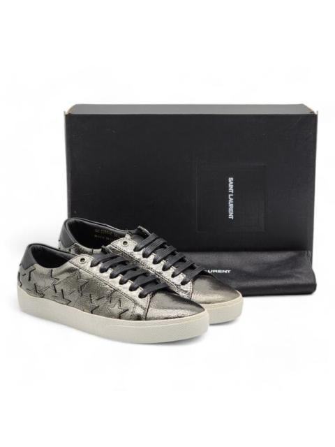 SAINT LAURENT Saint Laurent Court Stars Leather Sneakers Silver EU 36.5 US 6.5 - New $750