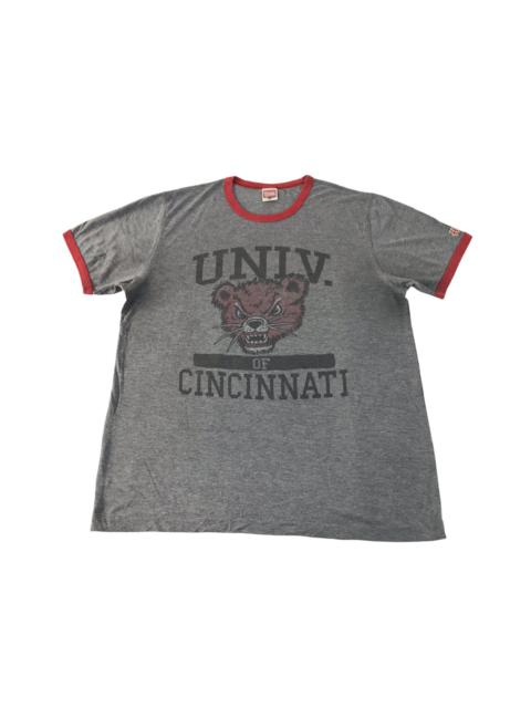 Other Designers Vintage - Homage University Of Cincinmati Big Logo Ringer Tee