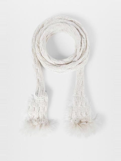 Ann Demeulemeester Rae Ribbed Scarf With Feathered Ruffles