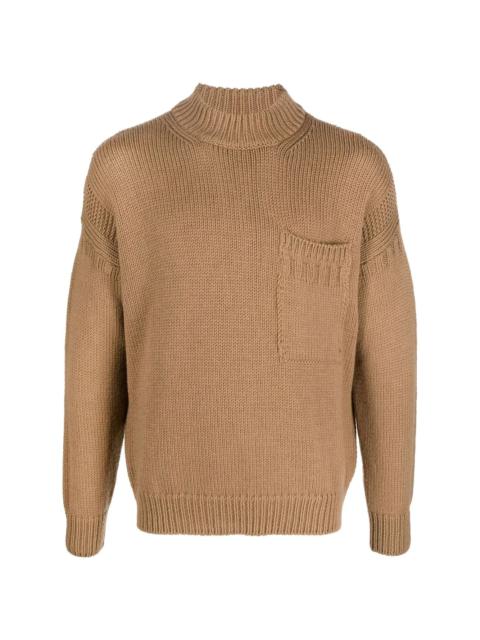 Ten C mock-neck knitted jumper