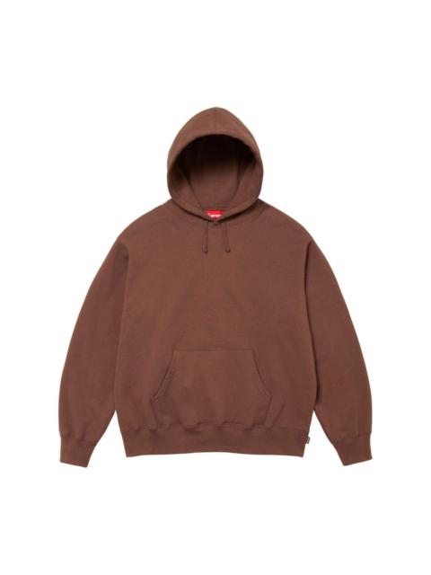 satin-appliqué "Brown" hoodie