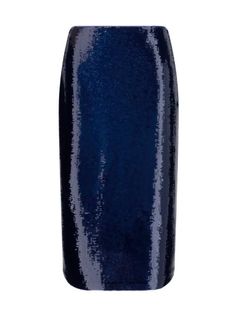 TOM FORD Tom Ford Sequin Midi Skirt Royal Blue Brown
