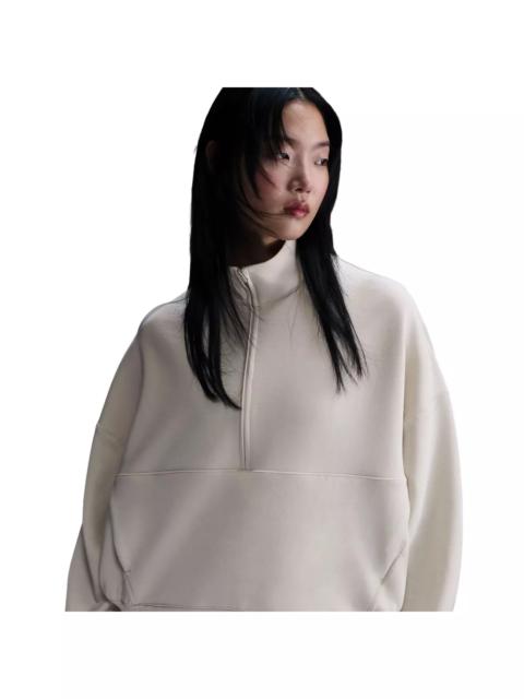 Nike Women's 24.7 ImpossiblySoft Dri-FIT Oversized 1/2-Zip Top -Brown