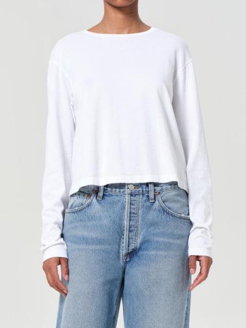 AGOLDE SYDNEY LONG SLEEVE TEE IN WHITE