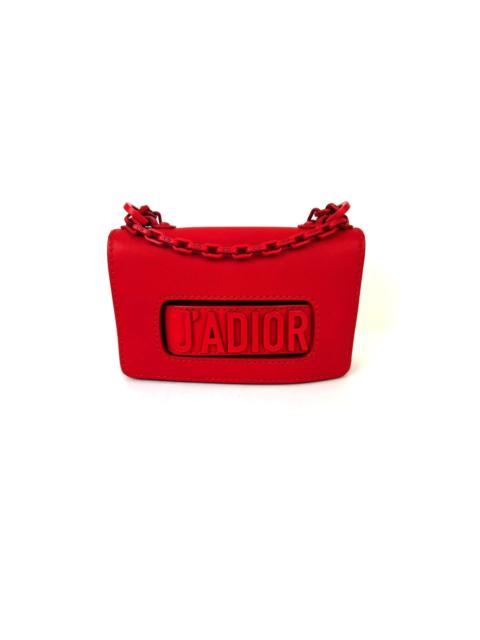 Dior Christian Dior Ultra Matte Calfskin Mini J'Adior Red Flap Bag Clutch