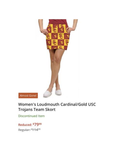 Other Designers Loudmouth Golf - Loudmouth Skort Skirt Size 0 2 XS S USC Trojans Team RED Yellow Pockets NWT