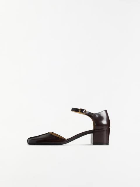 The Row Penelope Ankle Strap — Lacquer Brown