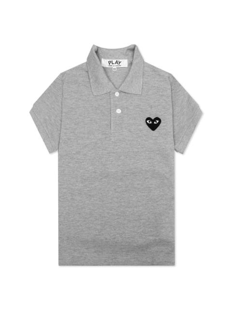 Comme des Garçons PLAY WOMEN'S BLACK EMBLEM POLO - GREY