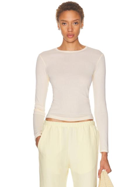 Enza Costa Fine Supima Cotton Long Sleeve Crewneck Top