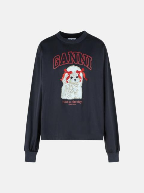 GANNI GRAY COTTON SWEATER
