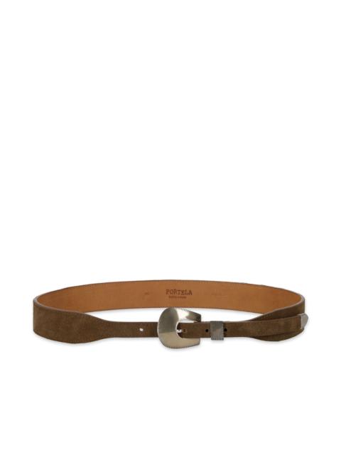 FORTELA Fortela Alabama Suede Leather Belt in Camel at Nordstrom